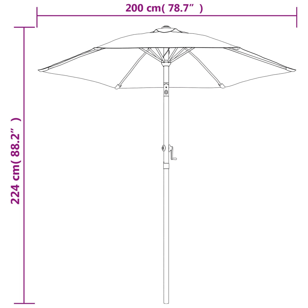 Ombrellone-Ombrello da giardino Blu 200x224 cm in Alluminio