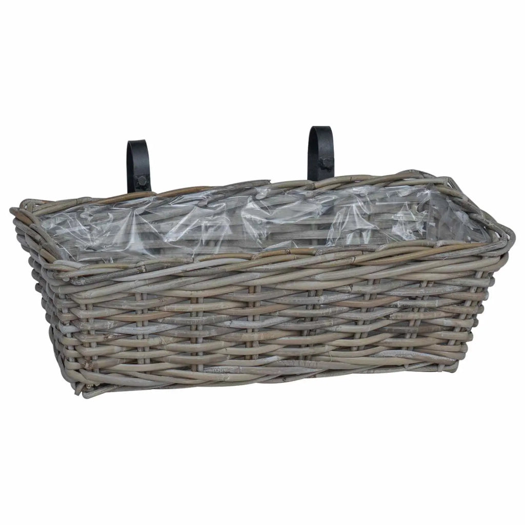 Cestino Appendibile per Piante 2 pcs Grigio 48 x 22 x 15 cm 42020967