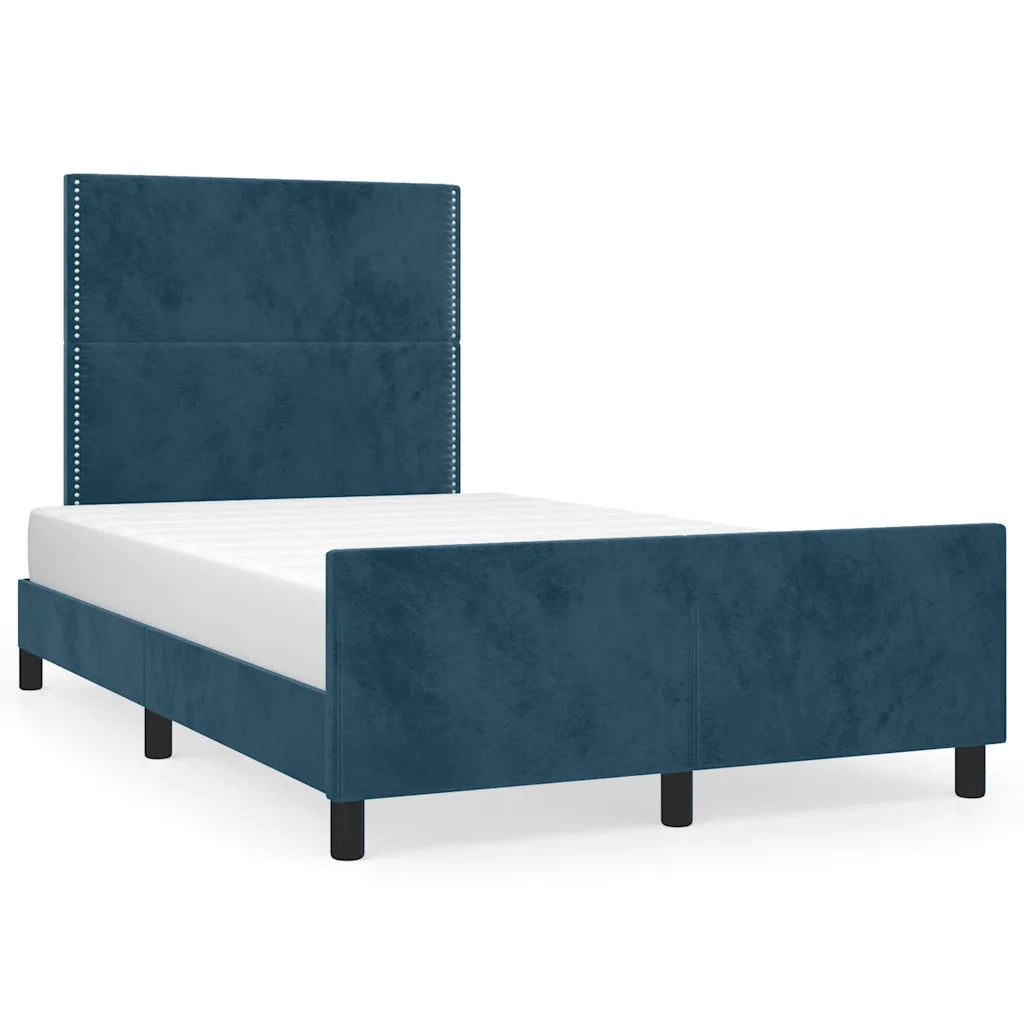 Giroletto senza Materasso Blu Scuro 120x200 cm in Velluto 3125688