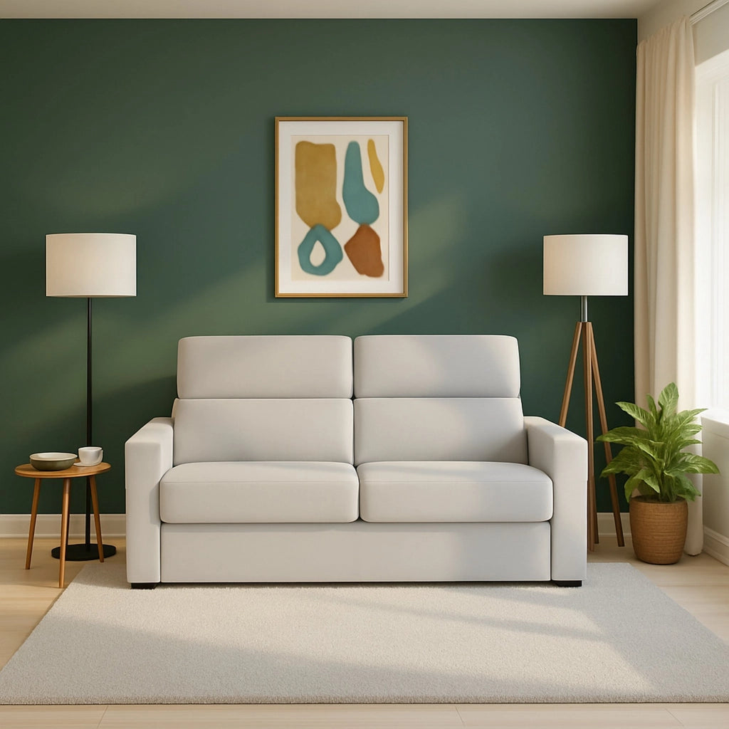 None, Divano Letto 2 Posti Sfoderabile Made in Italy, 180x95 cm Grigio Chiaro