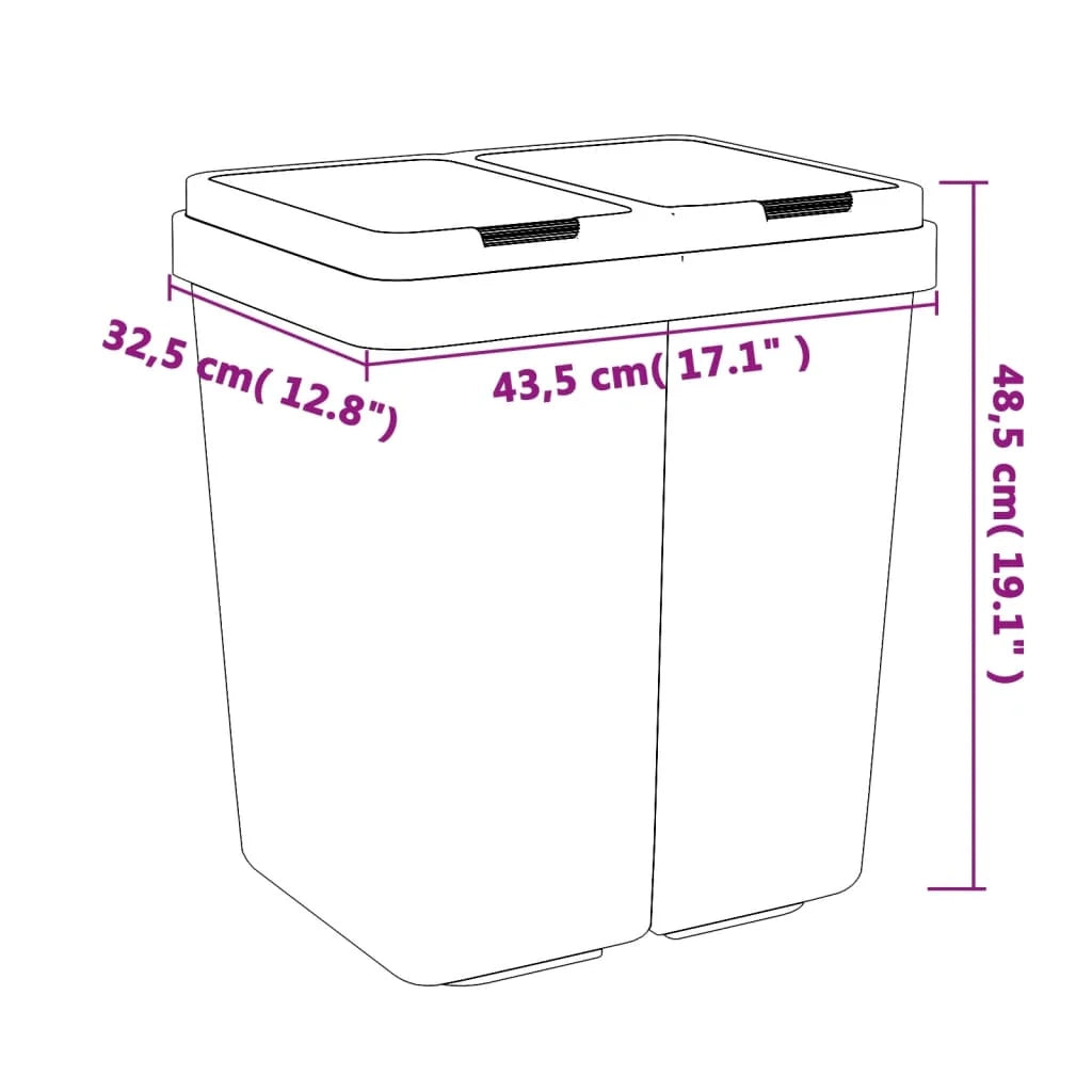 Pattumiera doppia 2 x 25 litri bianco 02_0043840