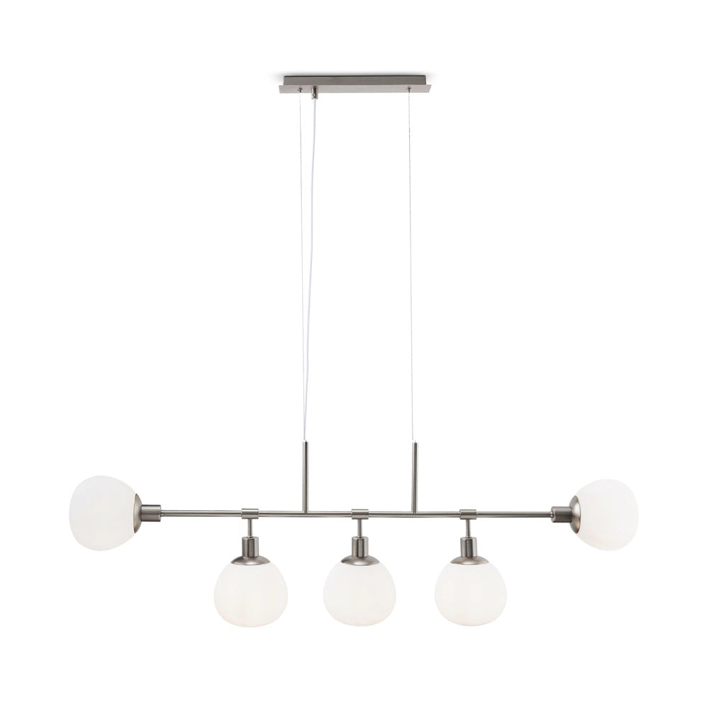 Maytoni Lampadario Sospensione Erich 5 luci E14 nichel metallo diffusore vetro