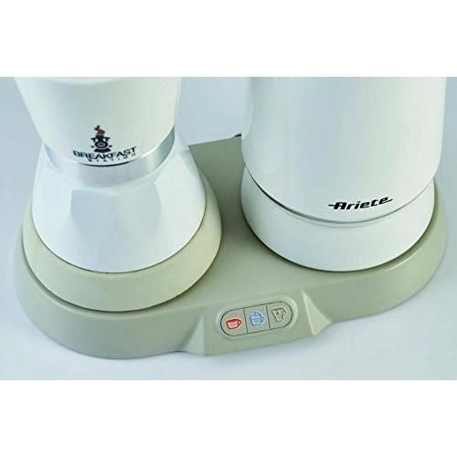 Ariete 1344 Breakfast Station - Moka elettrica - Bollitore - Montalatte a caldo e freddo - 5 funzioni - mantenimento caffè caldo - 500 Watt - Bianco