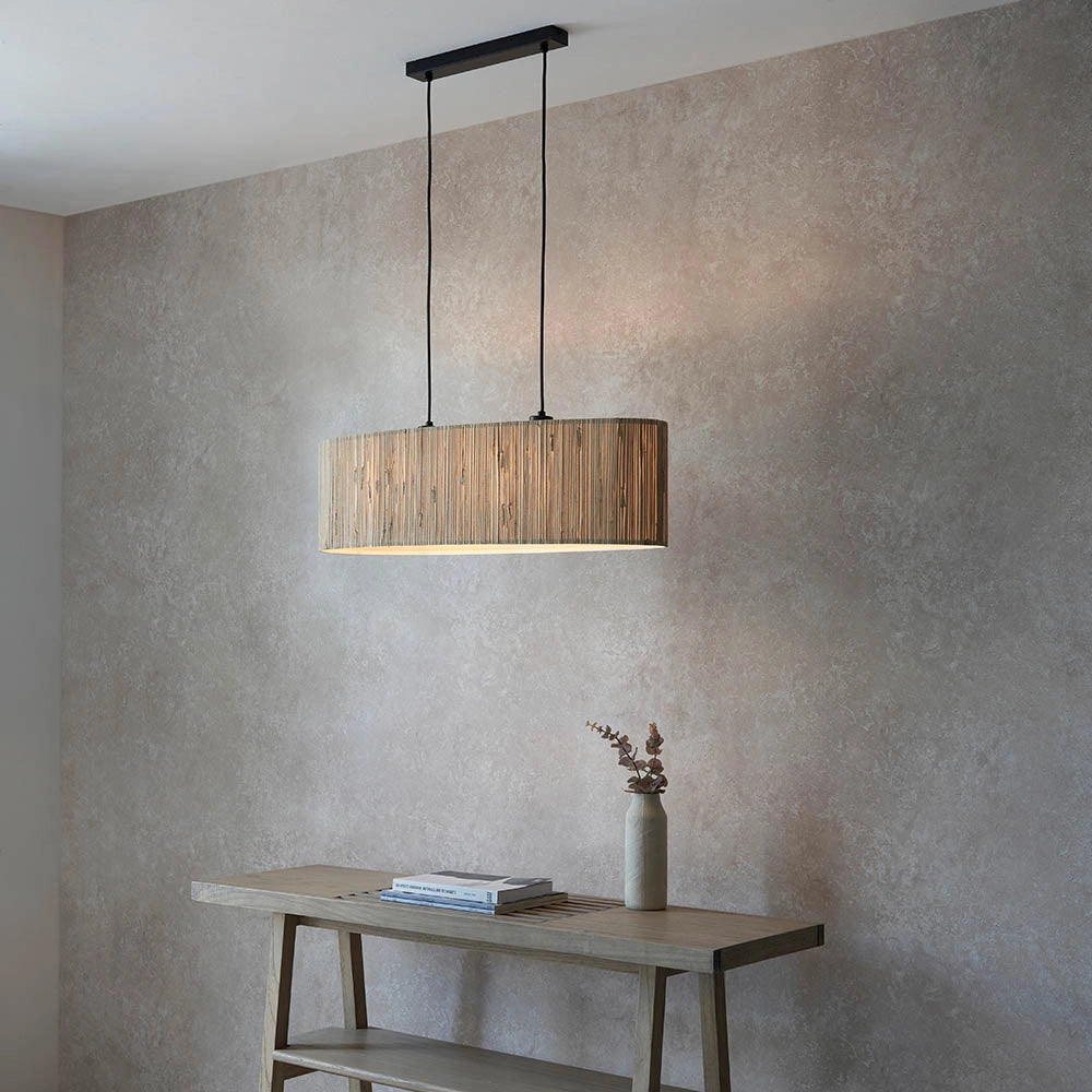 Lampada a sospensione scandinava lineare erba marina 2xE27 Endon