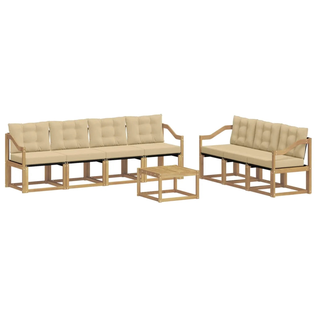 Set di divani da esterno 8 pz Bianco e Beige 3389295