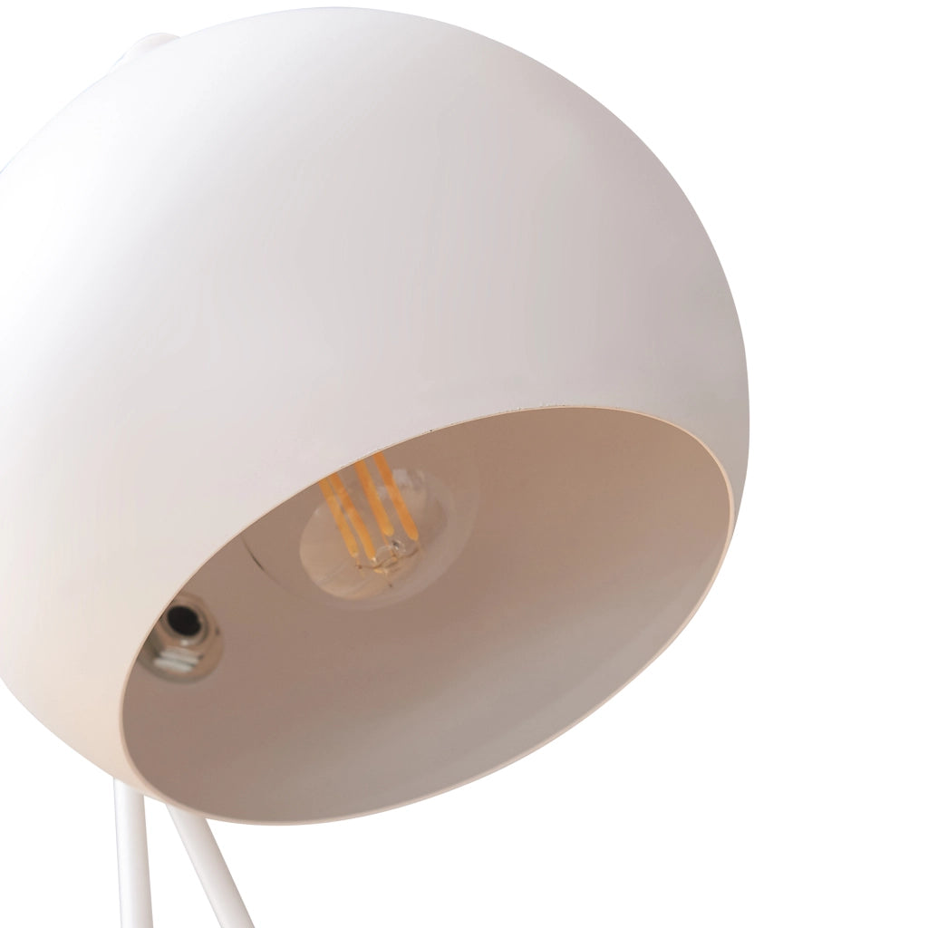 Lampada da Tavolo Scrivania Oldibro in Metallo con Paralume Semisferico 45 x 28 x 15 cm - Bianco lux.pro