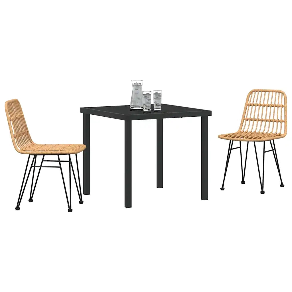 Set da Pranzo per Giardino 3 pcs Marrone