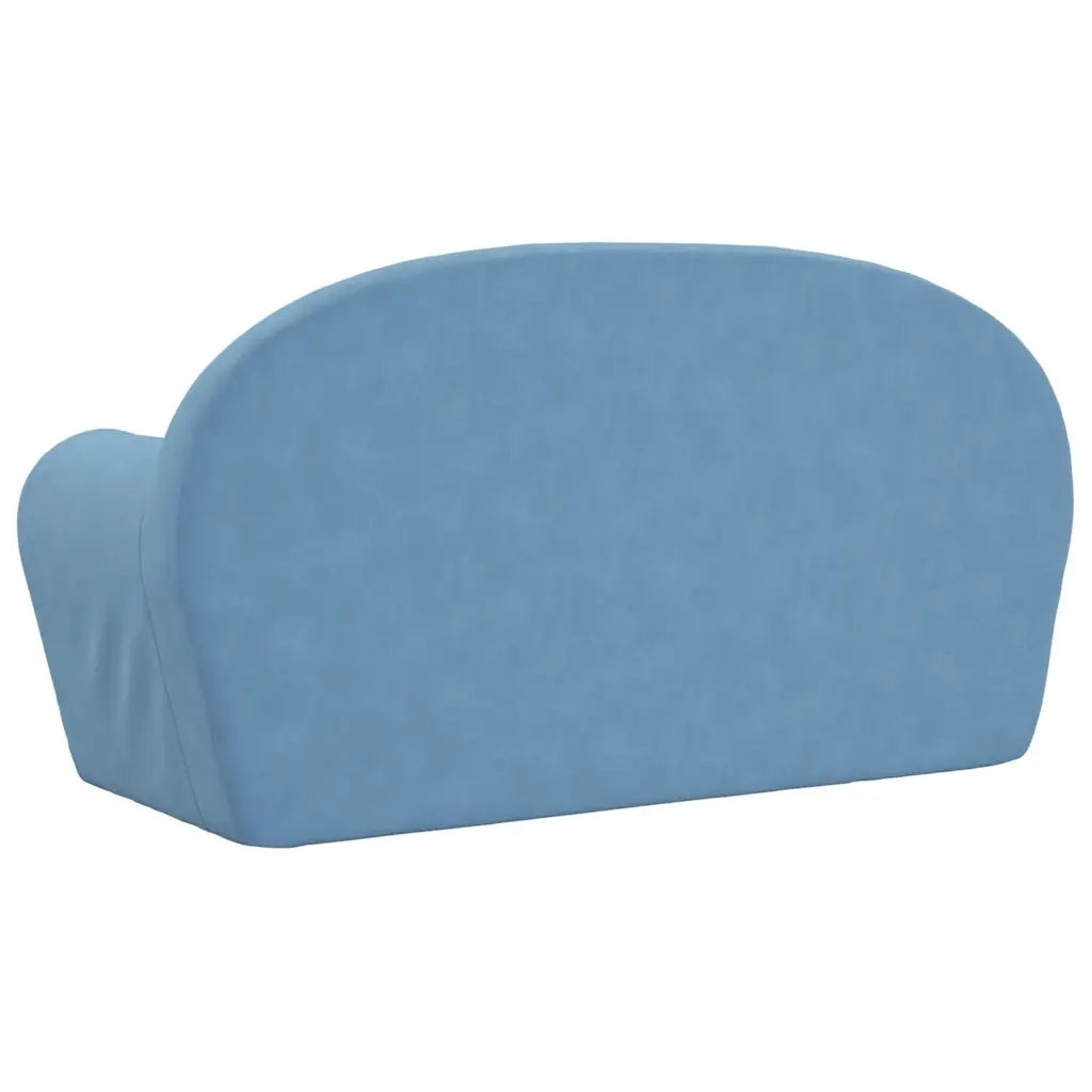Divano per Bambini a 2 Posti Blu in Morbido Peluche 356990