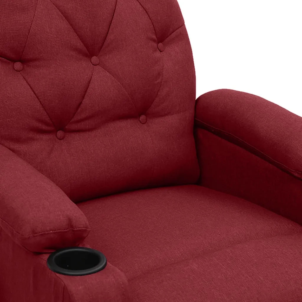 Poltrona Massaggiante Elettrica Rosso Vino in Tessuto 3098854