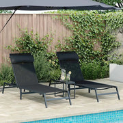 Lettini Sole 2-persona 3 pcs Nero e antracite Acciaio