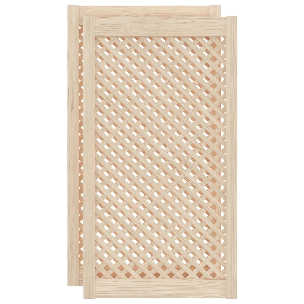 Ante con Design a Reticolo 2 pz 49,5x99 cm in Legno di Pinocod mxl 83896
