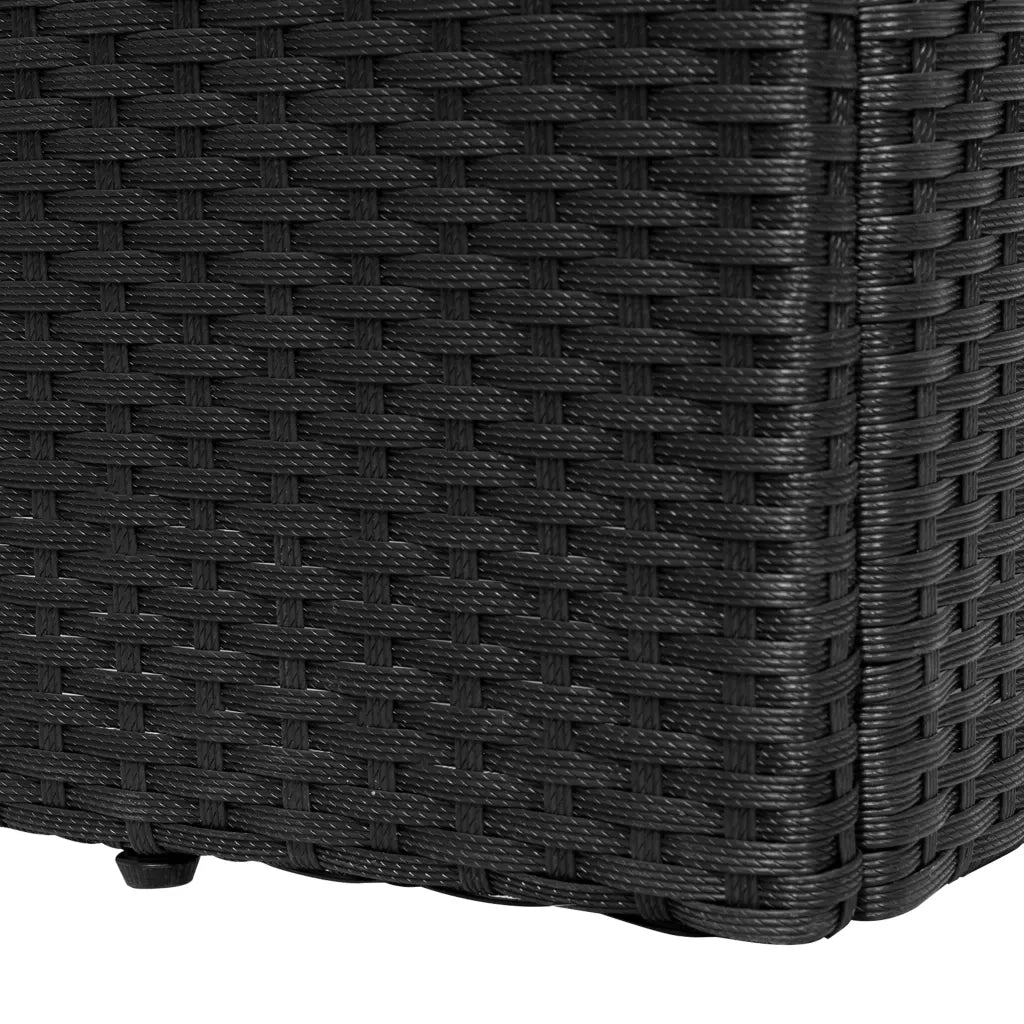 Sdraio da giardino | Lettino con Cuscino in Polyrattan Nero
