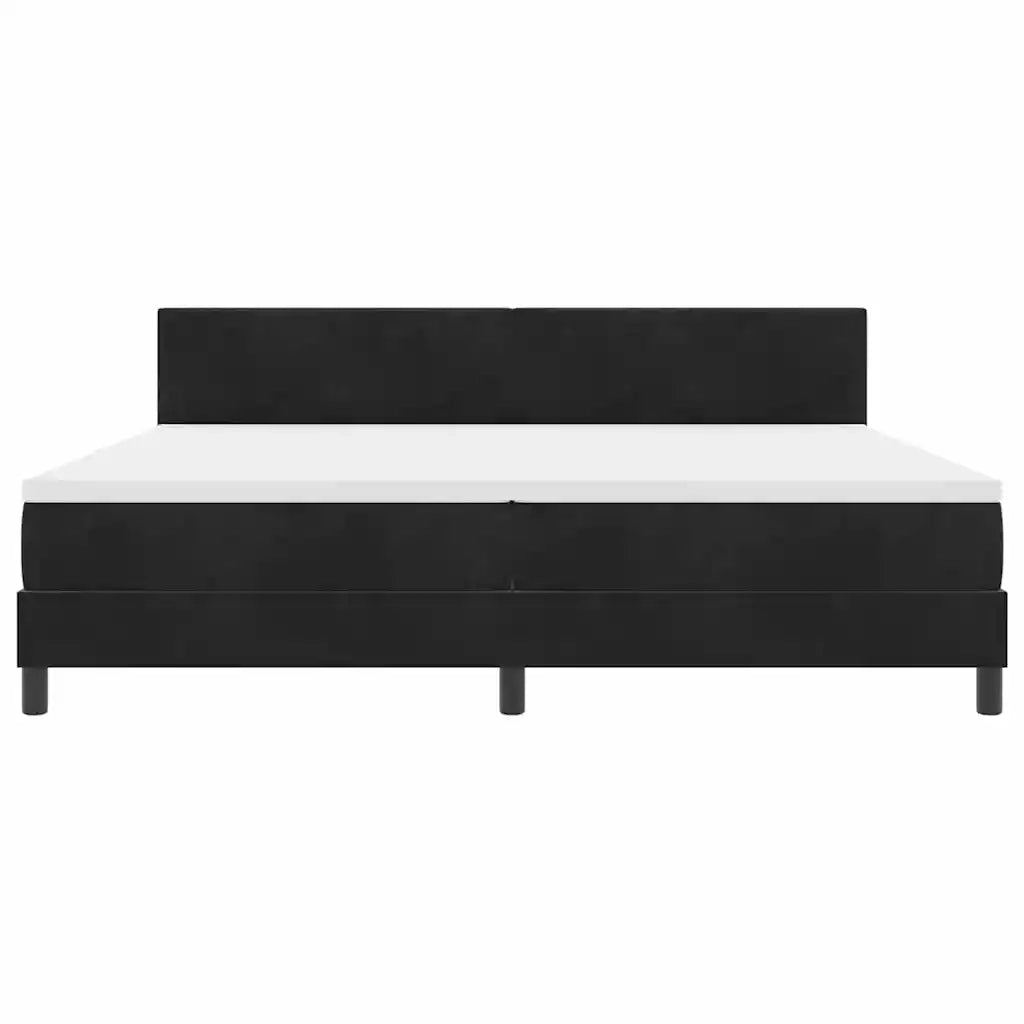 Letto a molle con materasso Nero 200 x 200 cm Velluto 3339196