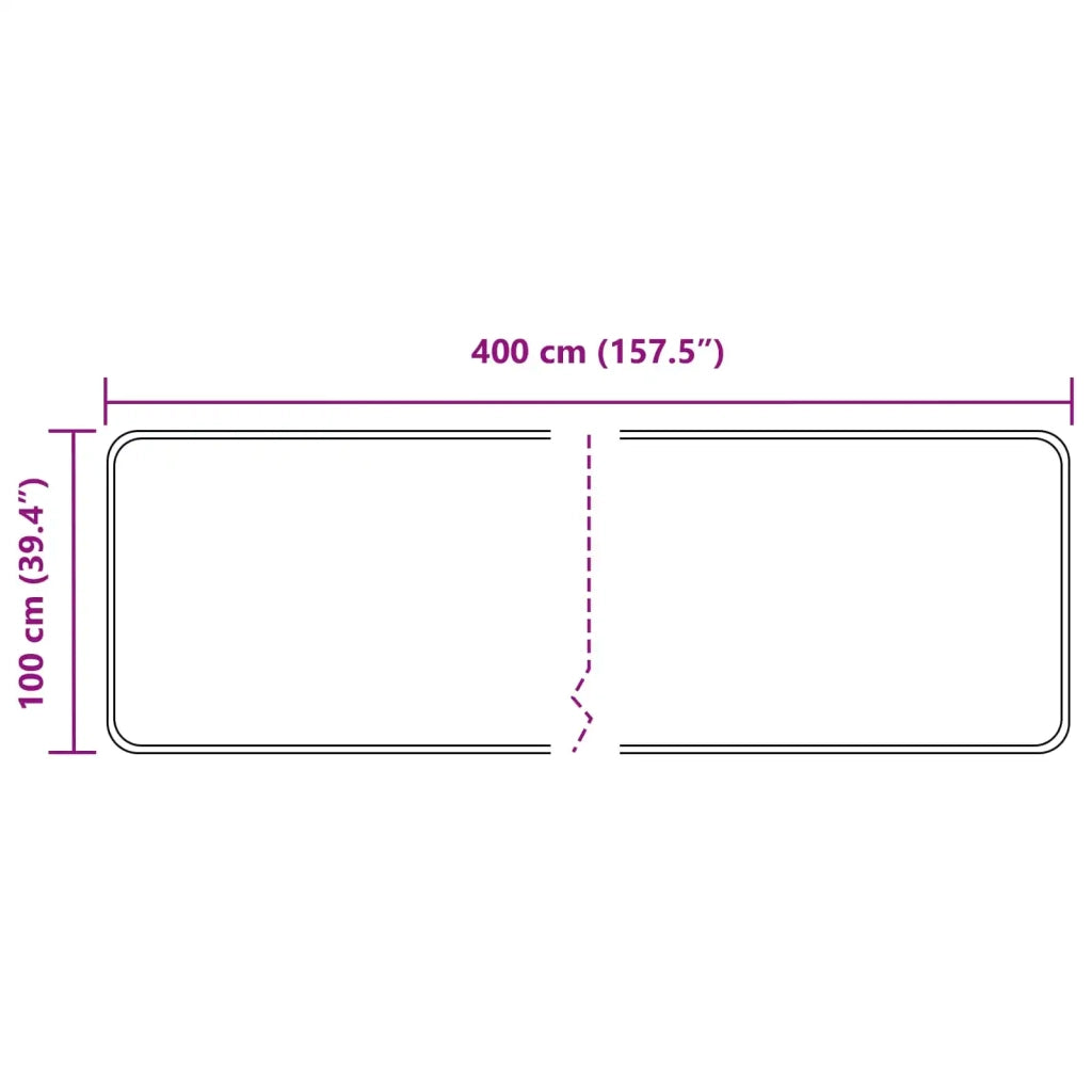 Runner Tappeto MARSA Grigio 100 x 400 cm Poliestere e PVC 42023364