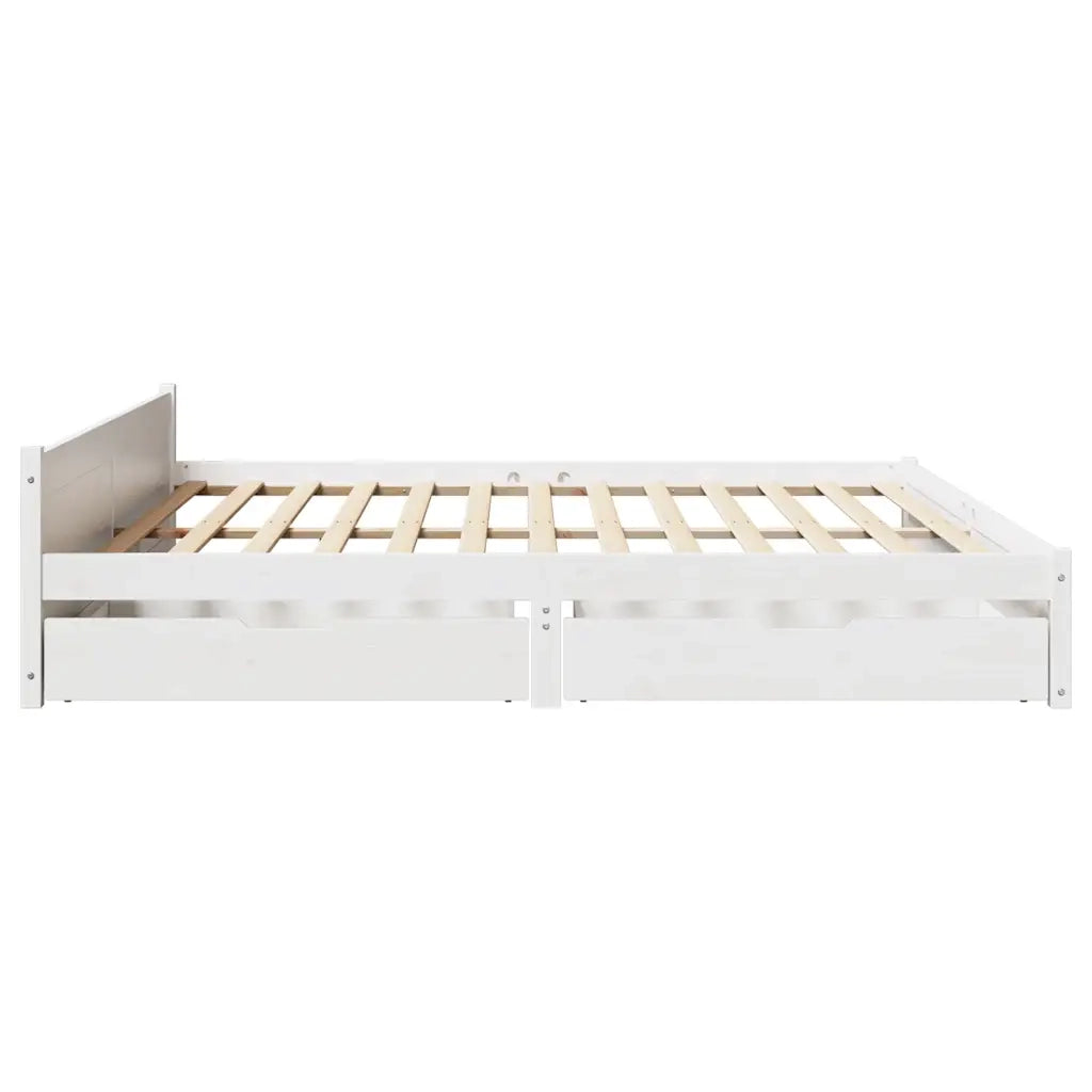 Letto senza Materasso-Struttura Letto Bianco 180x200 cm Legno Massello di Pino 192969