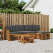 Set di divani da esterno con cuscino 6 pcs Naturale e Antracite 3384268