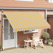 Tenda da Sole Retrattile Manuale 350 cm a Strisce Blu e Gialle 43229