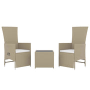 Set di mobili da giardino mobili da esterno set da 3 pezzi polyrattan beige e acciaio 02_0014200