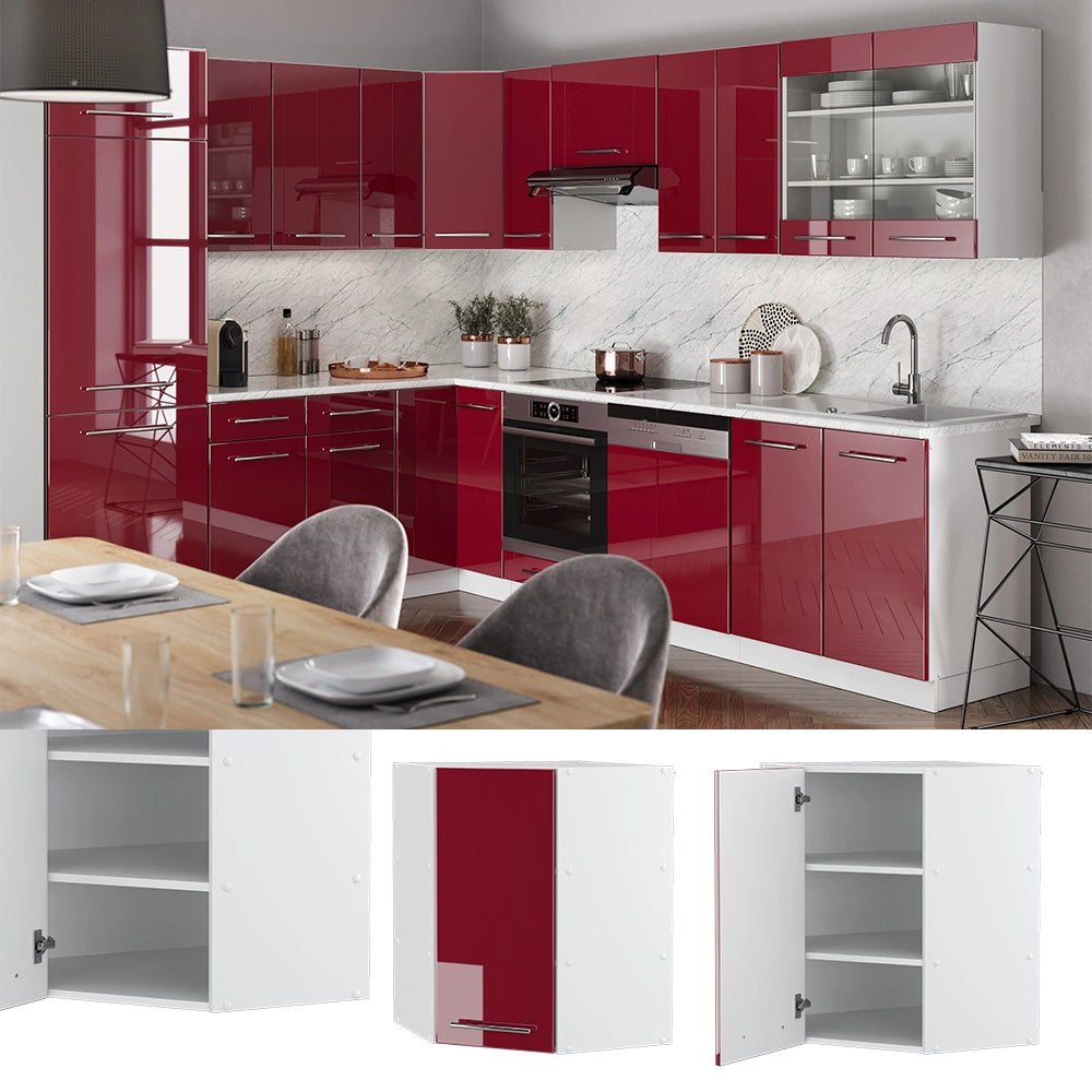 Vicco Mobile angolare da cucina Rosso bordeaux lucido 57 cm