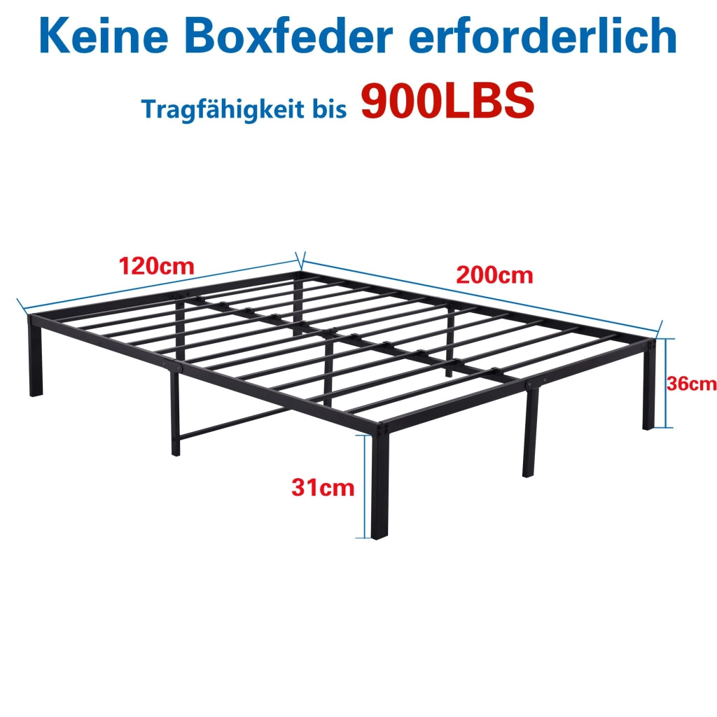 LETTO in Metallo 120x200 cm Nero