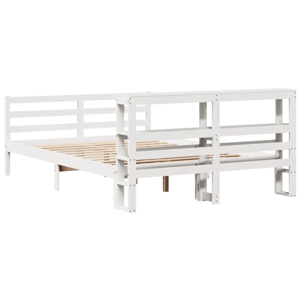 Letto senza Materasso-Struttura Letto Bianco 120x200 cm Legno Massello di Pino 774360
