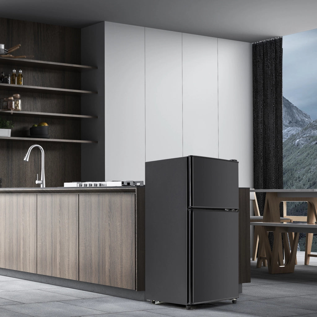 Frigorifero Combinato con Congelatore ¨C MINIMAL ¨C 86.8x45.5 cm, 60L, LED, Nero Premium, Classe E