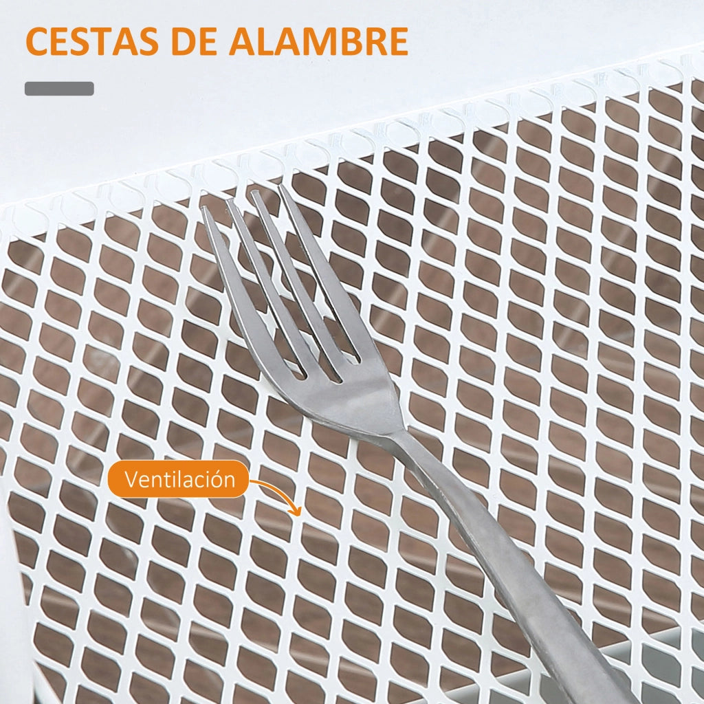 Carrello Multiuso con Cassetti e Cestini ¨C zephmum ¨C 43,9x30,5x75,6 cm Bianco