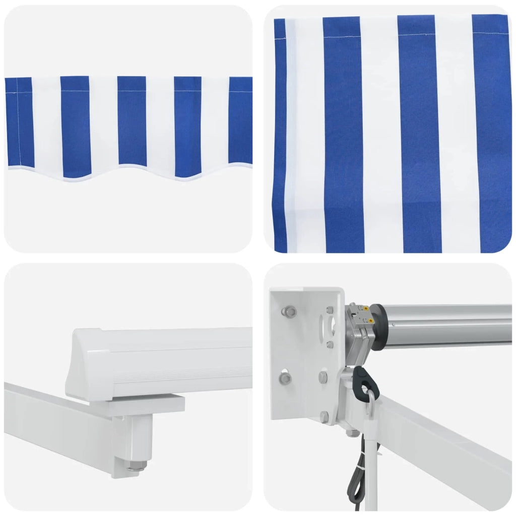 Tettuccio Elettrico Retrattile Blu e Bianco 3,5 x 2 m 3419892