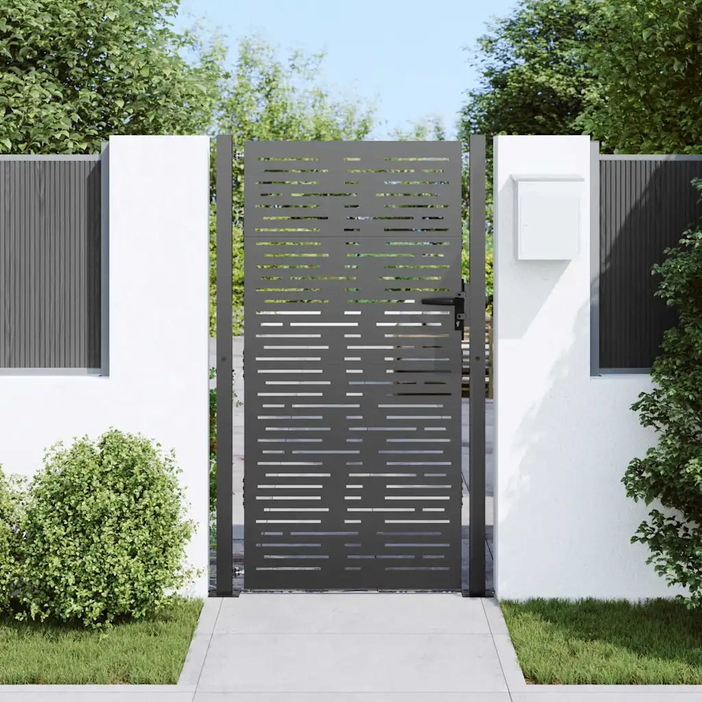 Cancello da giardino con blocco Nero 110 x 205 cm 42015903