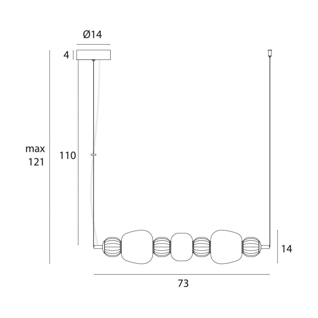 Lampada a sospensione Modern vetro rigato LED 28W Maxlight