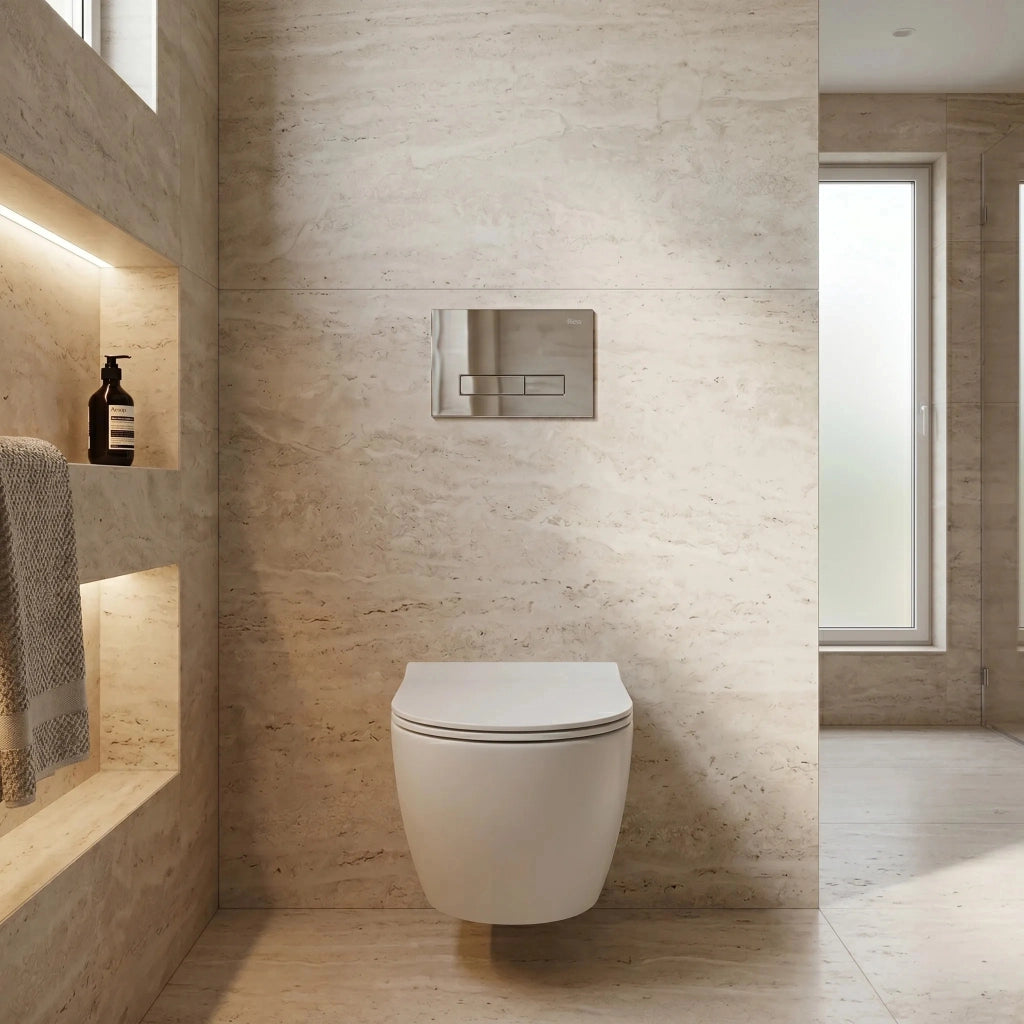 Set Telaio Da Incasso Per Wc Slim 024n Con Pulsante Hd Chrome