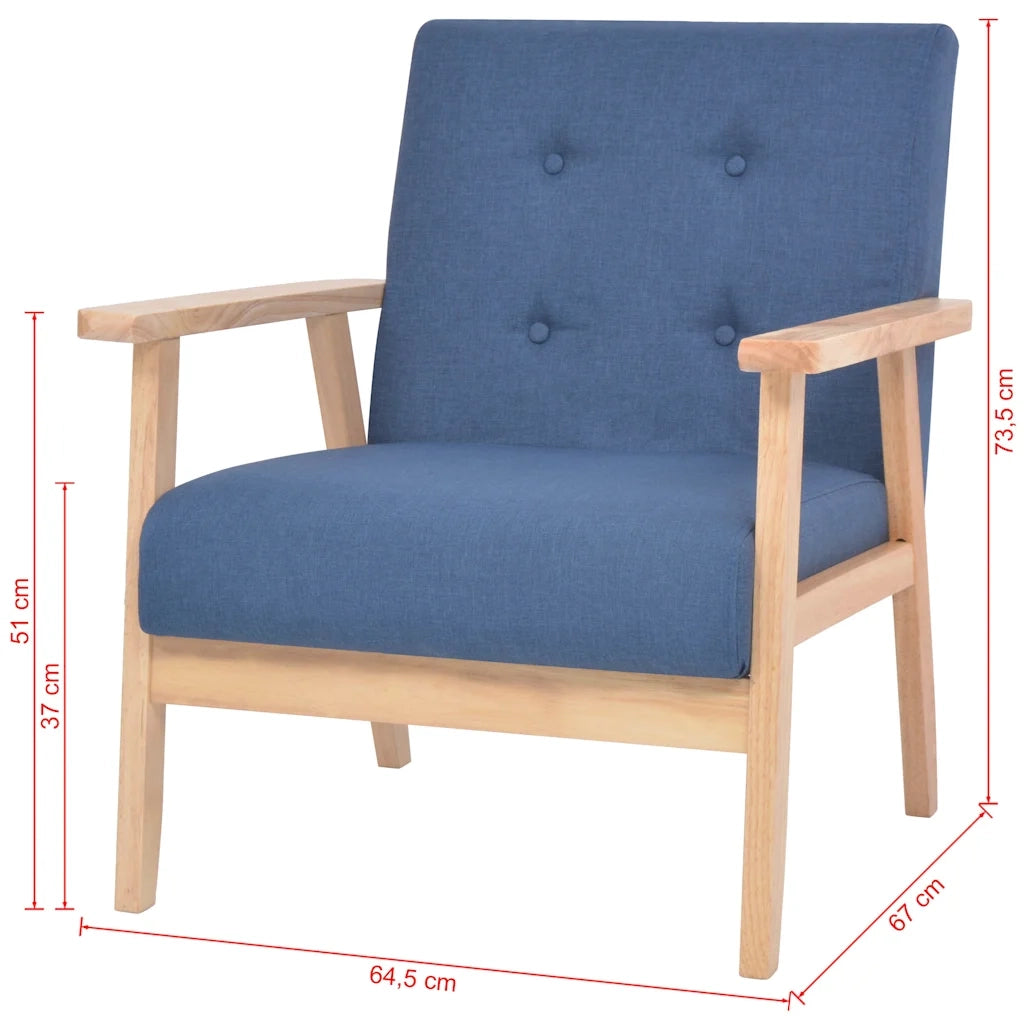 Set di Divani 2 pz in Tessuto Blu 274912