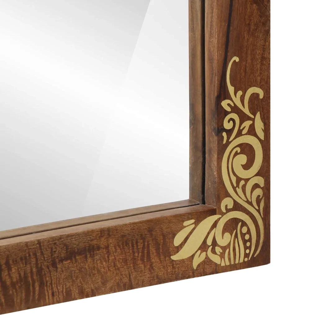 Specchio da Bagno | Specchio decorativo con specchio Marrone miele 70 x 50 x 2,5 cm