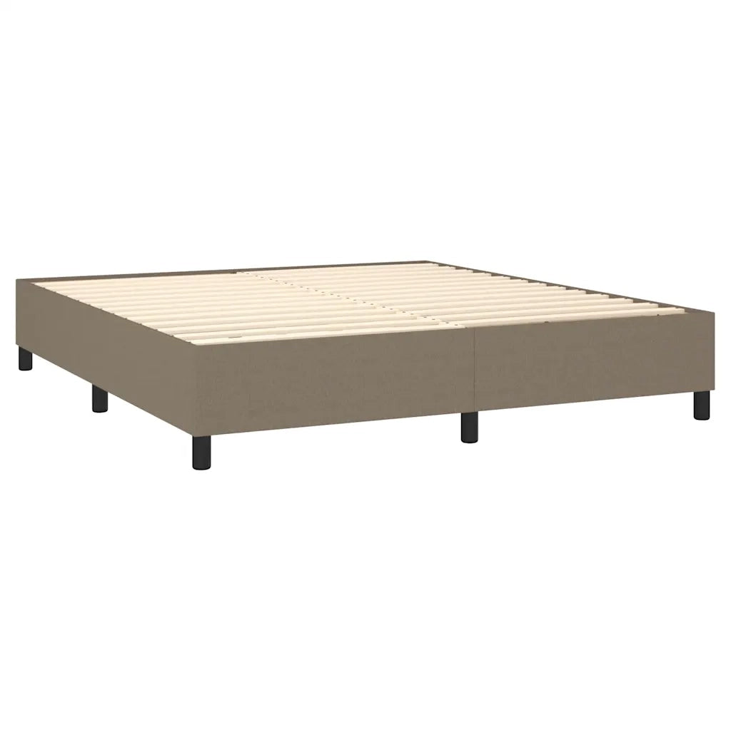 Letto a Molle con Materasso e LED Tortora 180x200 cm in Tessuto 3134817