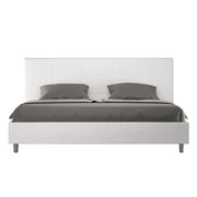 BS COM Letto matrimoniale king size con rete imbottito 190x190 similpelle bianco