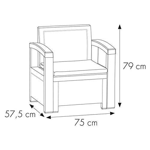 Bica 9073.4 Set Nebraska Salottino 2 Posti Antracite 155x150x79cm