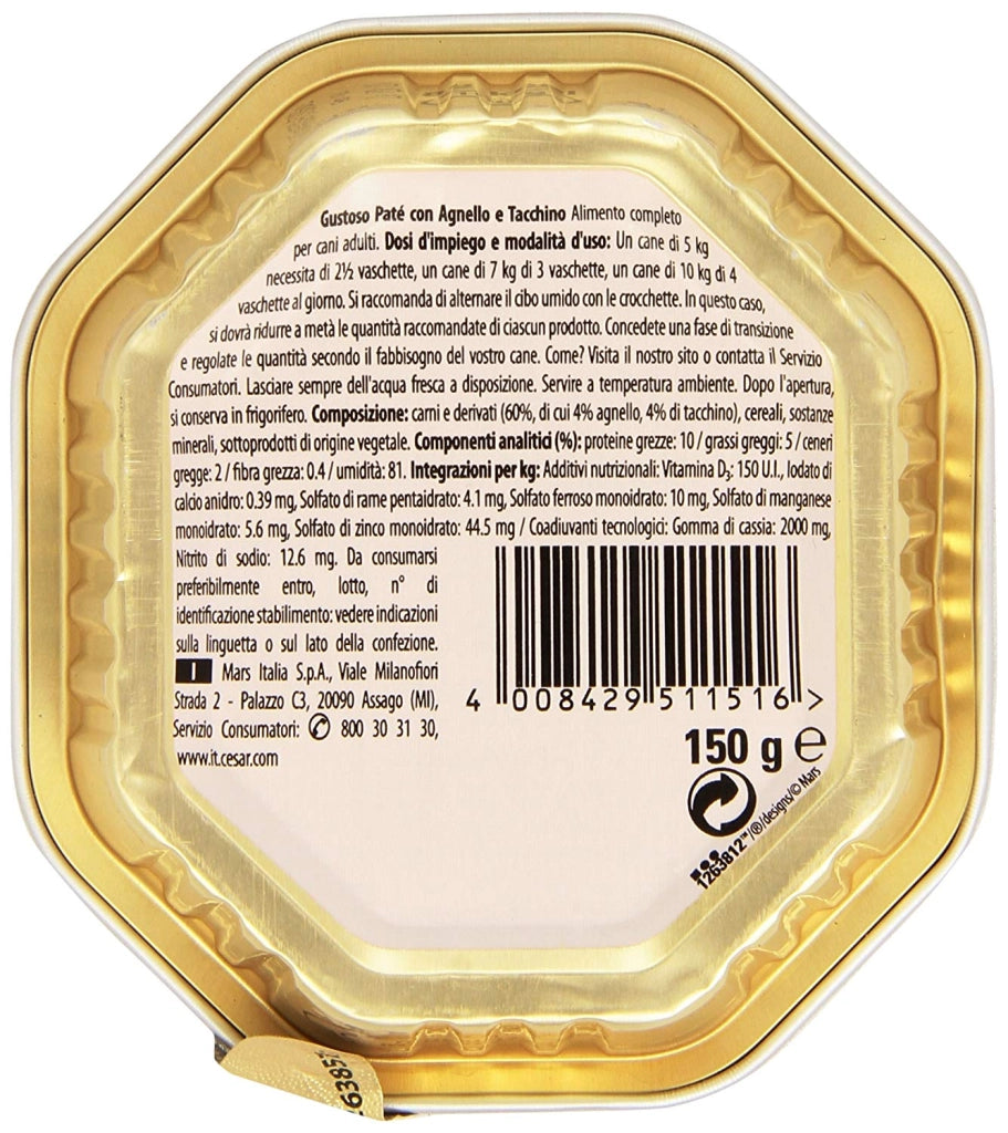 CESAR VASCHETTA PATE' CON AGNELLO E TACCHINO 150 GR RICETTE CLASSICHE