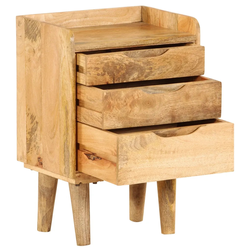 Comodino in Legno Massello di Mango 40x30x59,5 cm 246788
