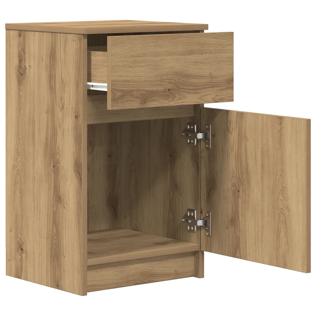 Comodino Rovere Artigianale 39x35x65 cm in Legno Multistrato 861335
