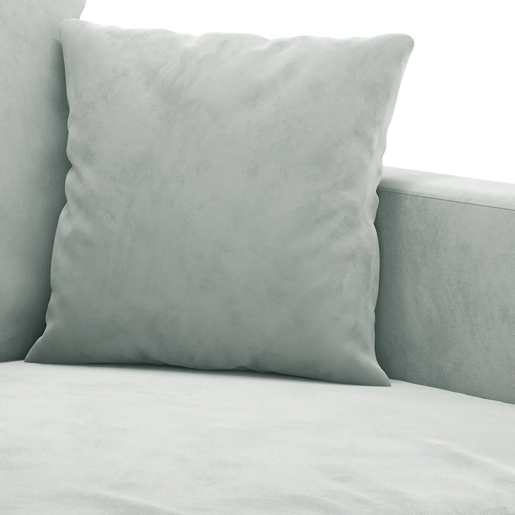 Divano a 3 Posti-Sofa 3 Posti Grigio Chiaro 180 cm in Velluto 528096