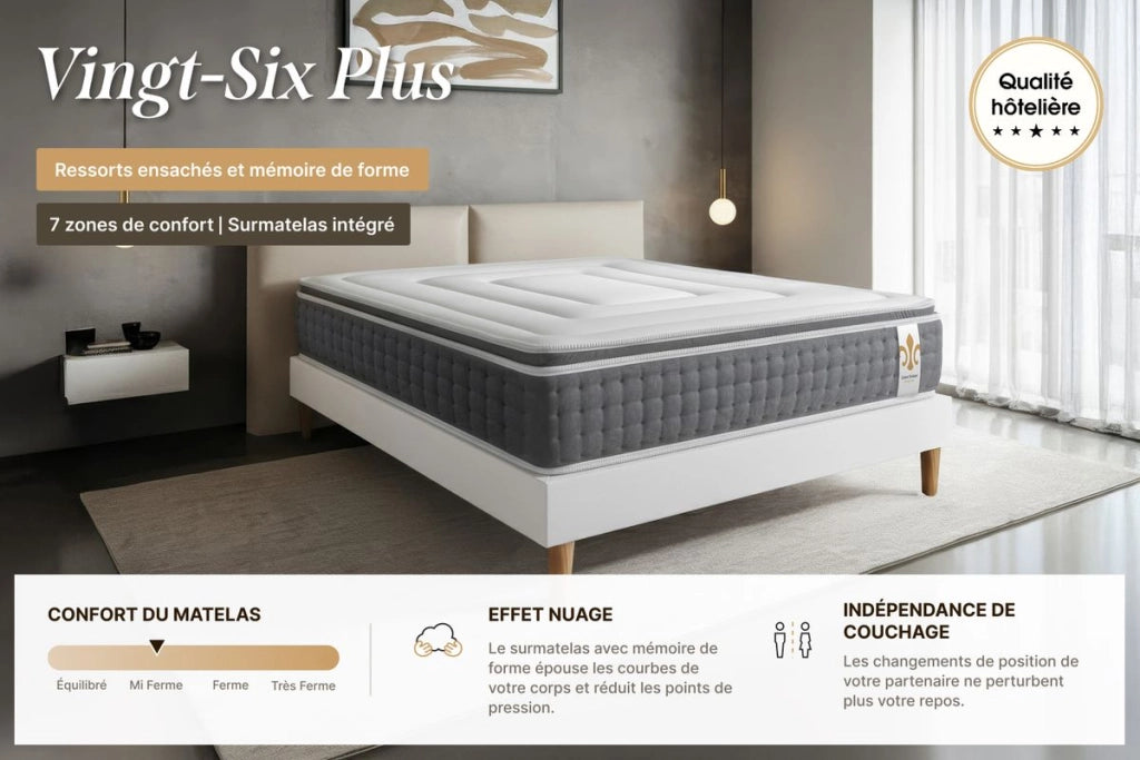 Set materasso e base 180x200 cm - Vingt-Six PLUS