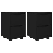 Set di 2 Comodini | Armadio da Notte | Mobiletto da notte Nero 30,5 x 30 x 43 cm Legno multistrato