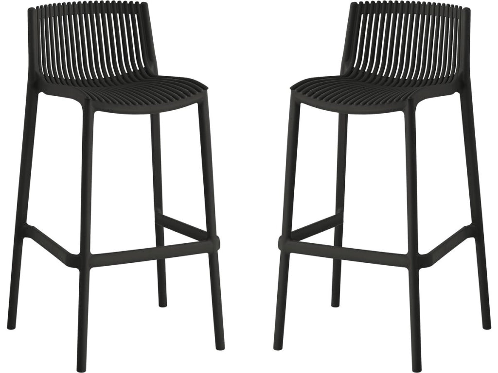 Set di 2 seggioloni impilabili in plastica "Néora" - Nero