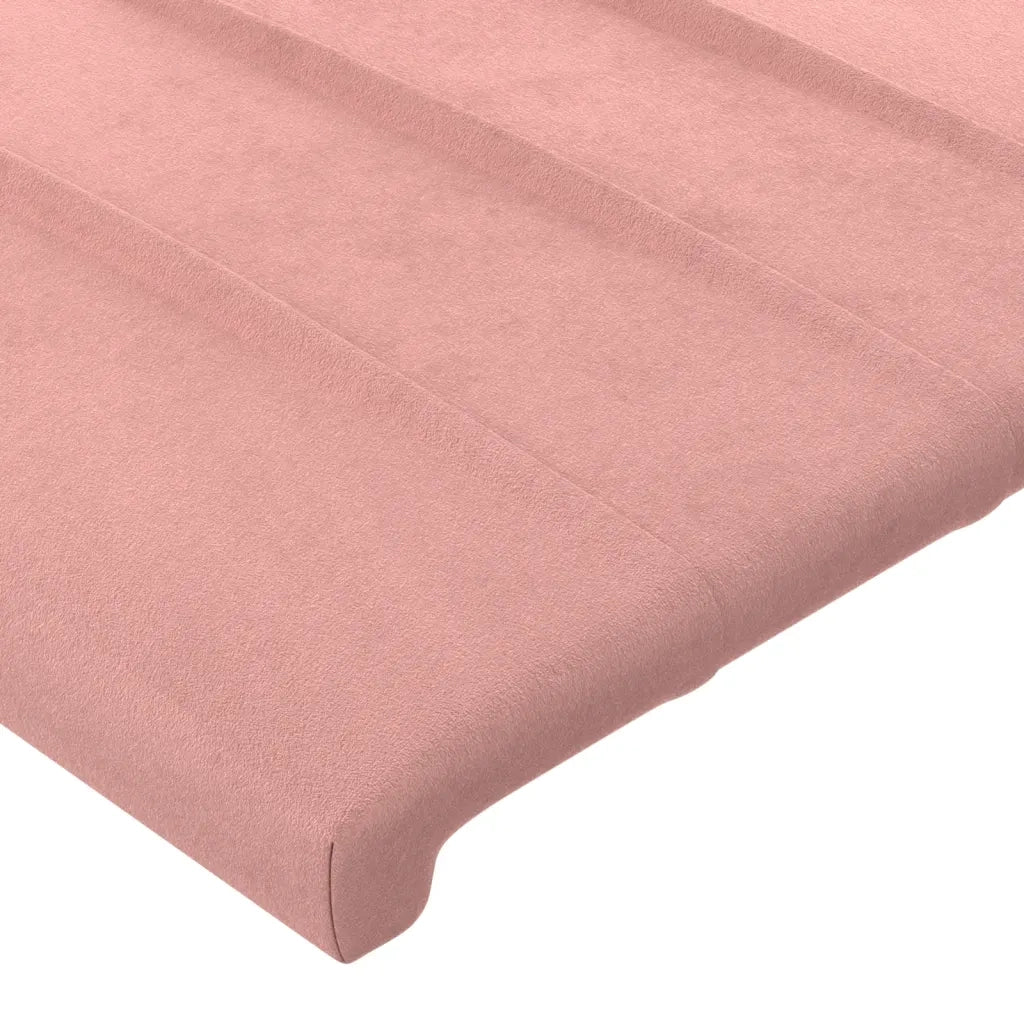 Testiera ad Orecchio-Testata con Orecchie Rosa 163x16x118/128 cm in Velluto 401657