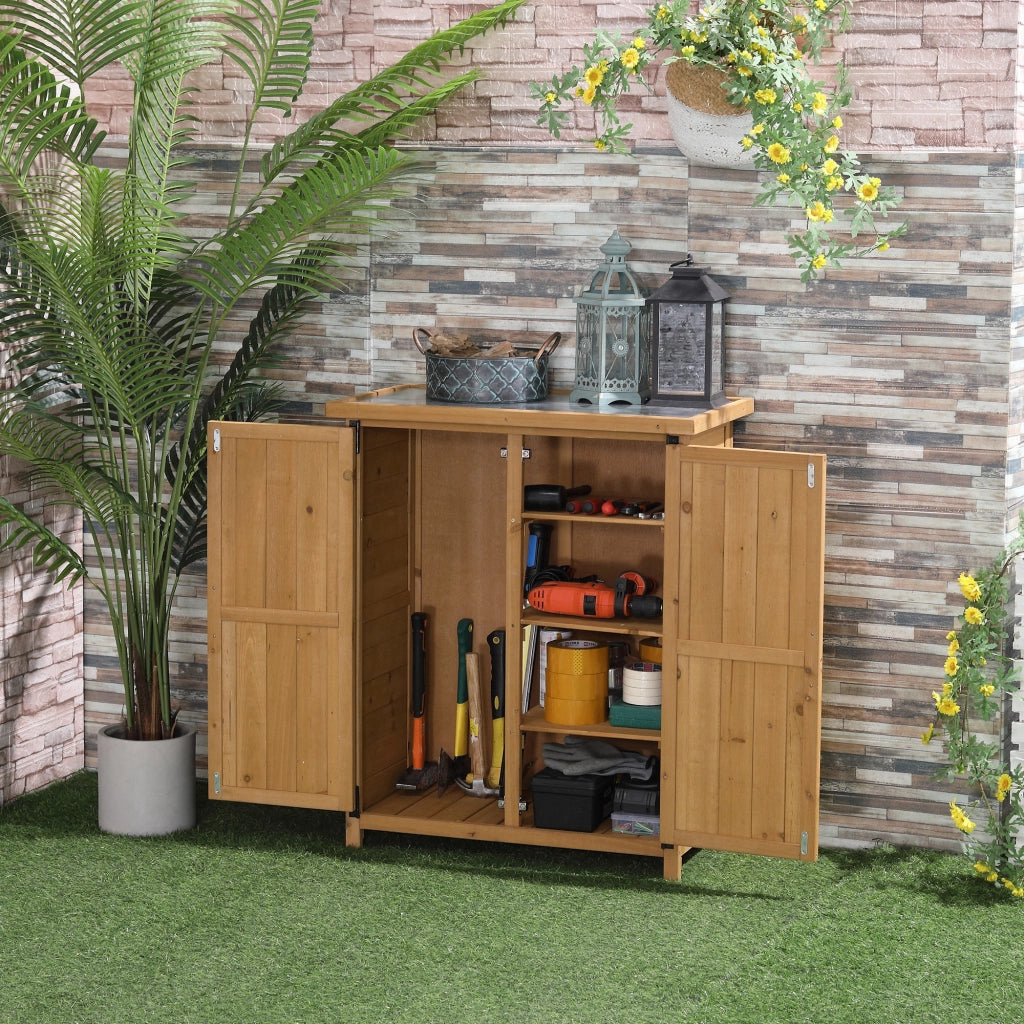 Armadio da Giardino 4 Ripiani ¨C Zephmum ¨C Legno 75x40x90 cm