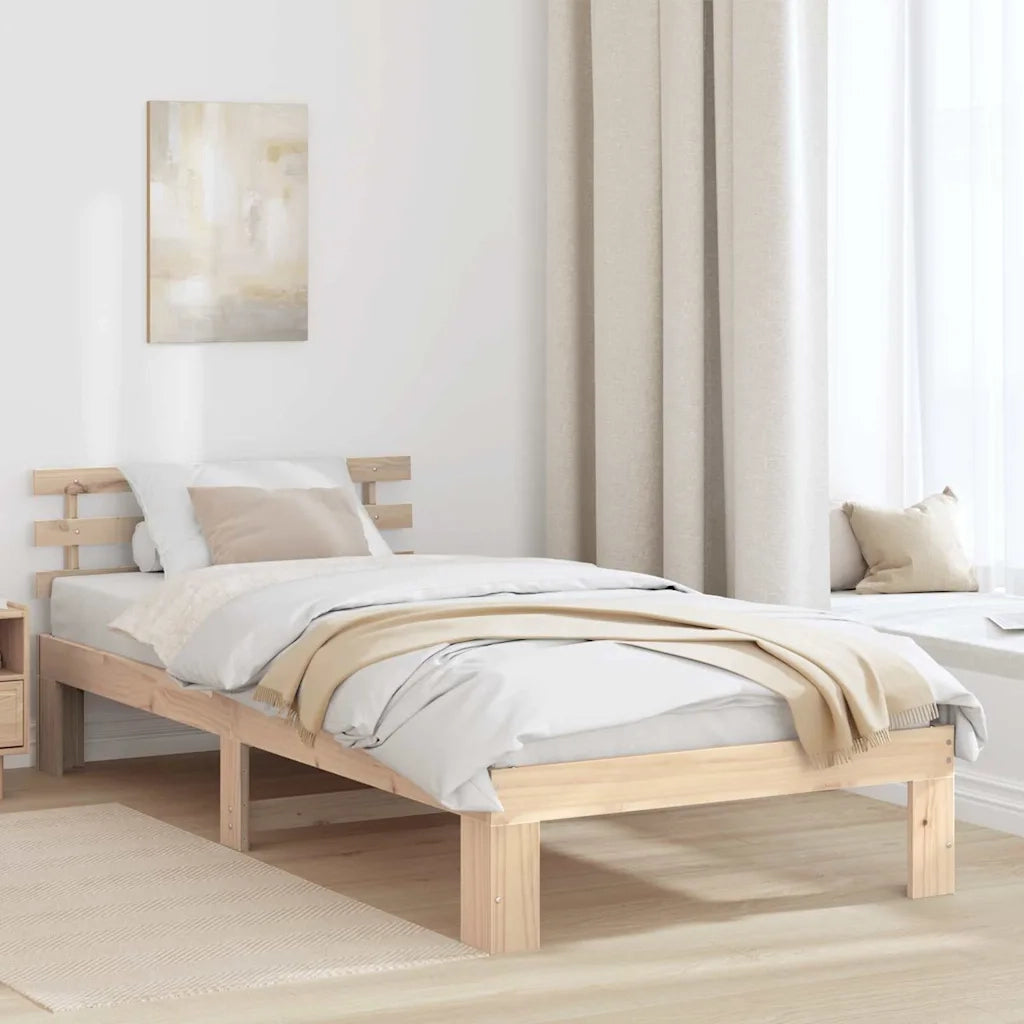 Letto singolo | Letto per adulti | Struttura del letto Naturale 75 x 190 cm Pino massello