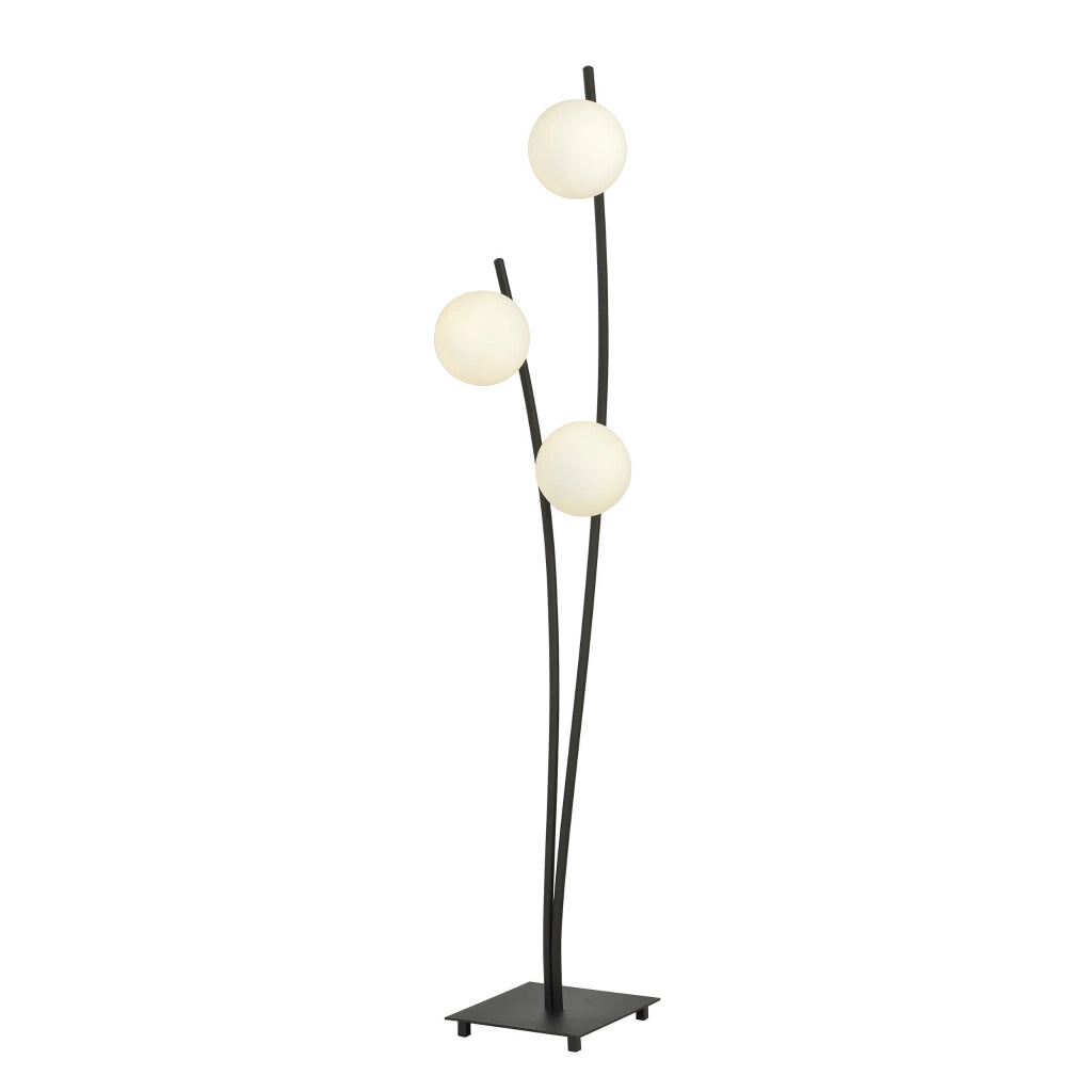 Lampada da terra Emibig Hunter nera/opale 3xE14 150cm