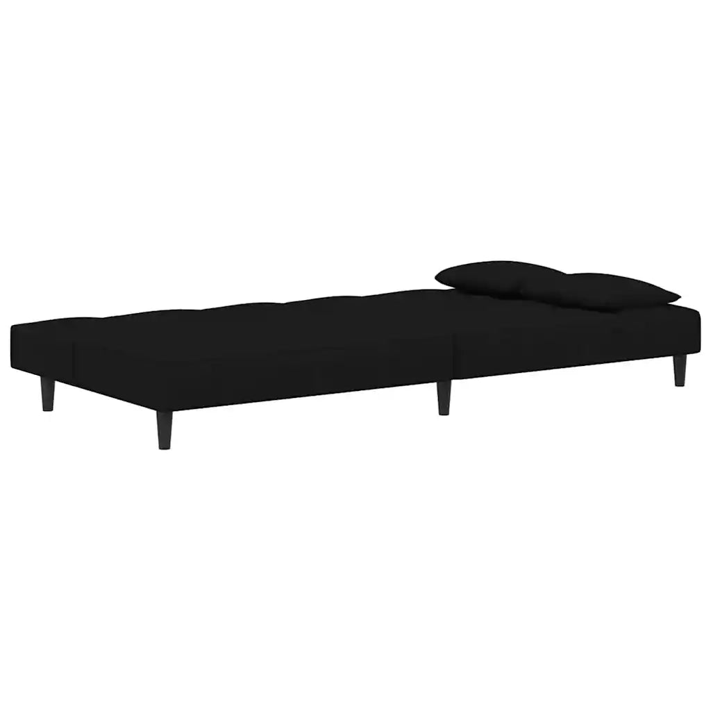 Divano letto | Sof¨¤ letto | Letto singolo a 2 Posti con 2 Cuscini Nero in Velluto