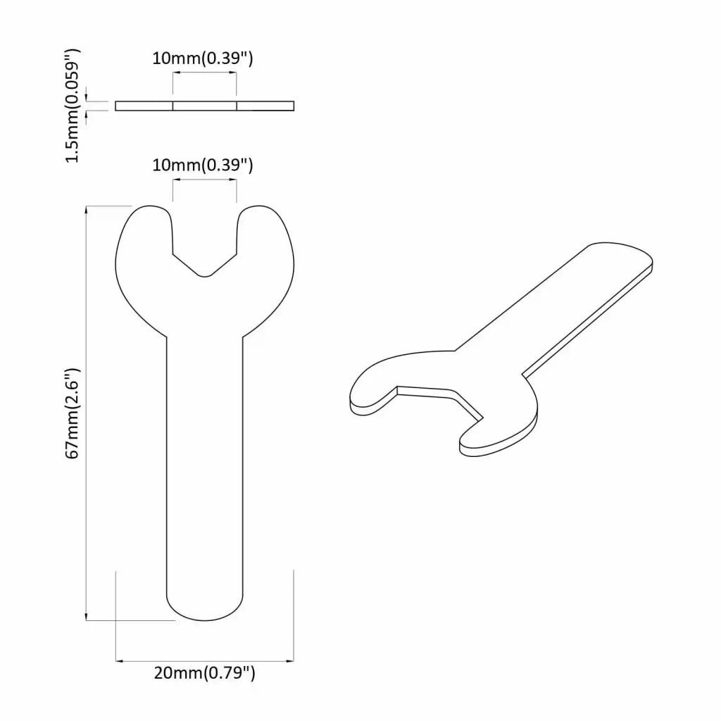 Chiave inglese 2027 pcs Argento 10 mm Ferro