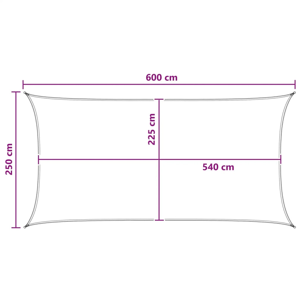 Telo Ombra Verde chiaro 2,5 x 6 m HDPE 42032713